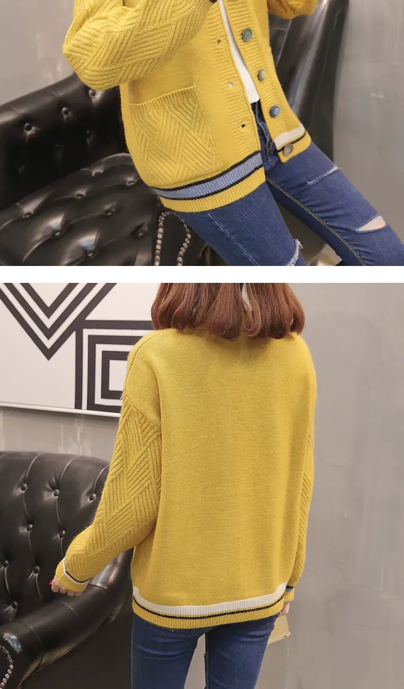 Women Knitwear Jacket Black Winter Loose Korean Style — feature 13