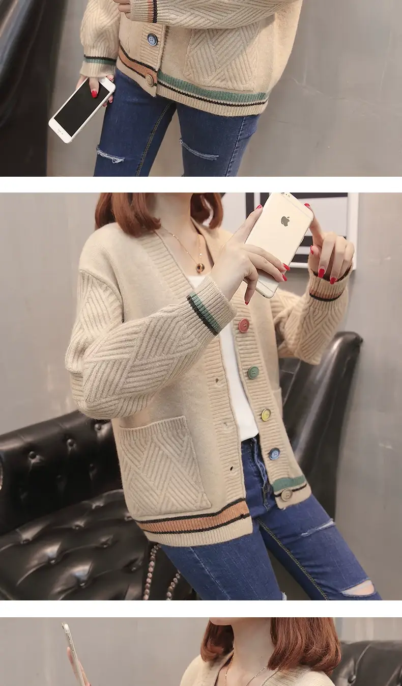 Women Knitwear Jacket Black Winter Loose Korean Style — feature 15