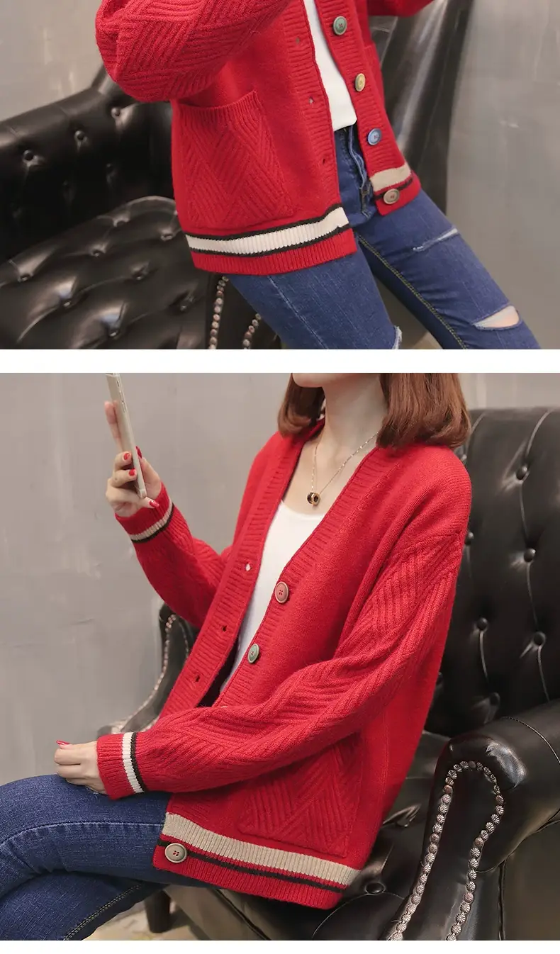 Women Knitwear Jacket Black Winter Loose Korean Style — feature 18