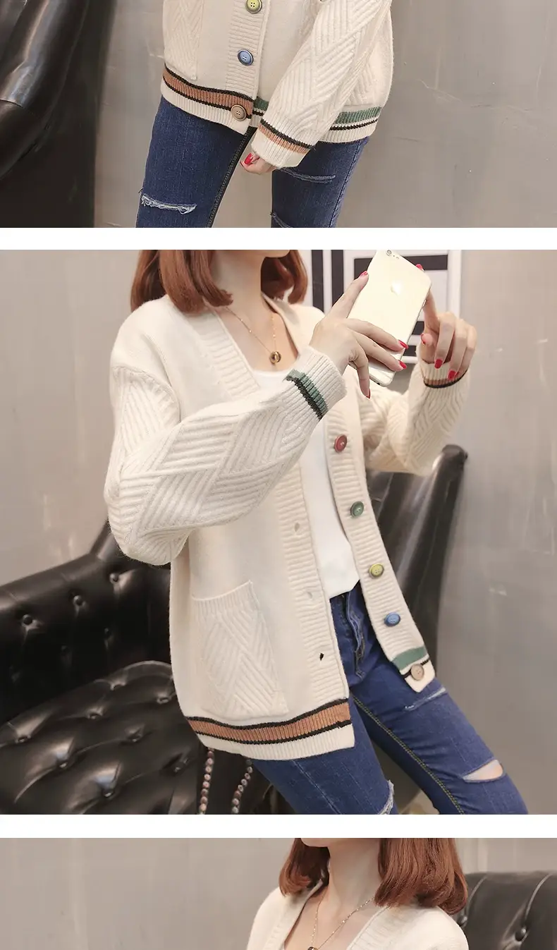 Women Knitwear Jacket Black Winter Loose Korean Style — feature 20