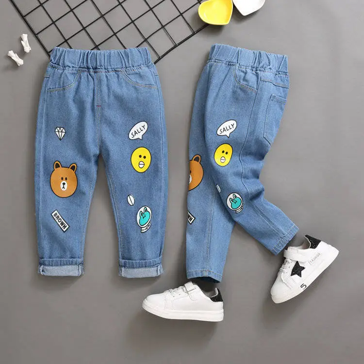 Children's clothing boys casual pants spring and autumn girls students Denim pants Celana jeans anak -anak