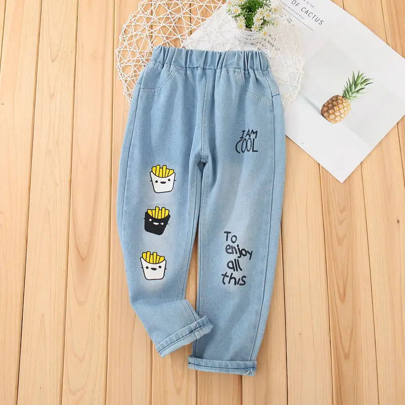 Children's clothing boys casual pants spring and autumn girls students Denim pants Celana jeans anak -anak