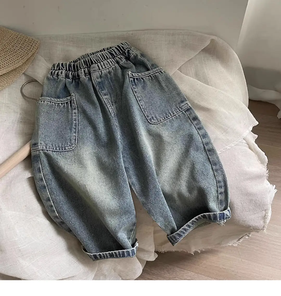 Children's clothing boys casual pants spring and autumn girls students Denim pants Celana jeans anak -anak