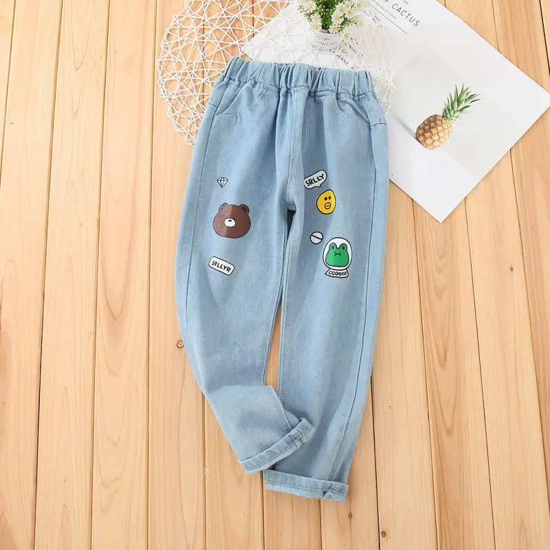 Children's clothing boys casual pants spring and autumn girls students Denim pants Celana jeans anak -anak