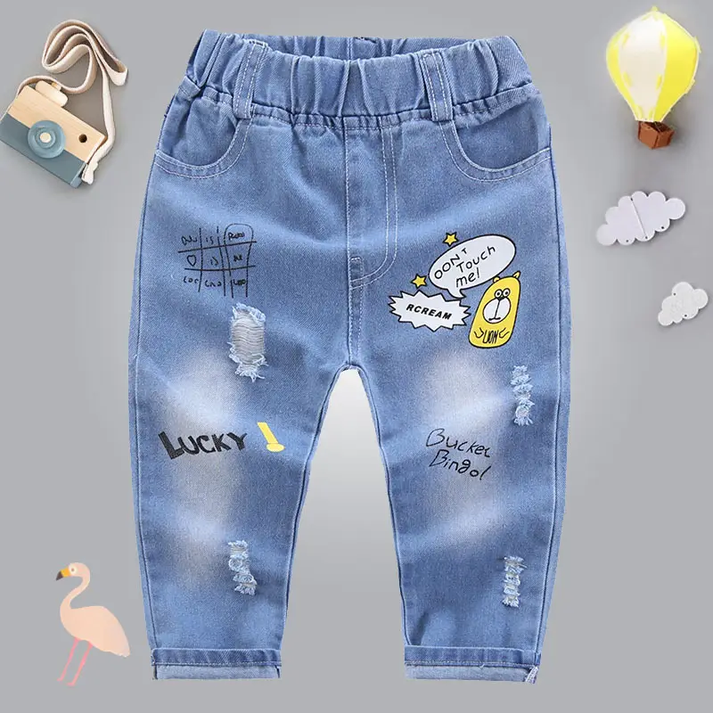 Children's clothing boys casual pants spring and autumn girls students Denim pants Celana jeans anak -anak