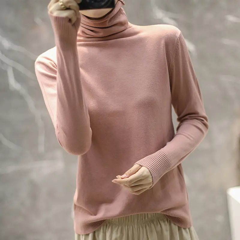 Women's Teal Turtleneck Knit Pullover 2025 Winter - Image 16
