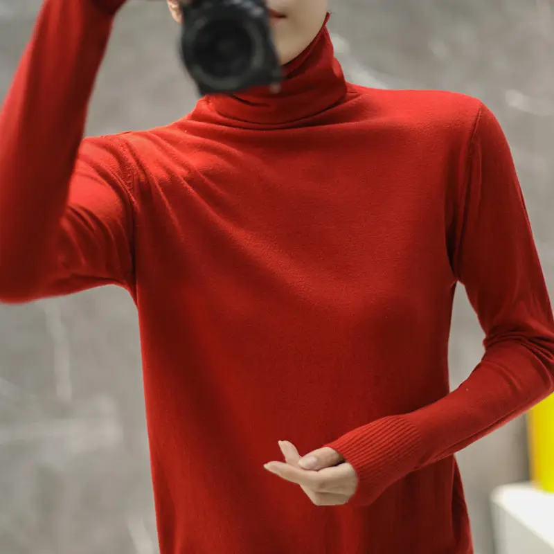 Women's Teal Turtleneck Knit Pullover 2025 Winter - Image 10