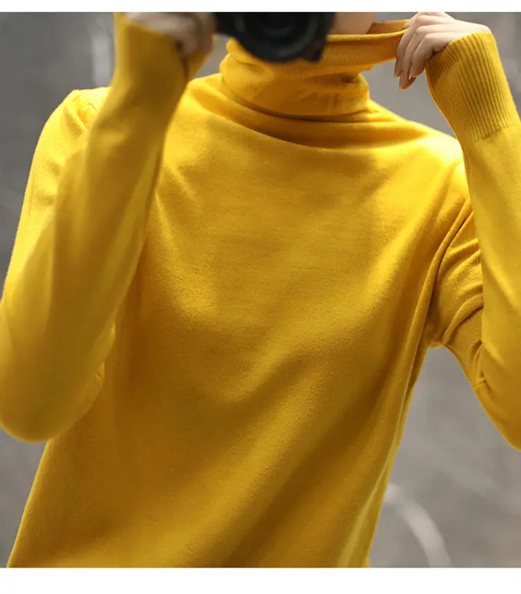 Women's Teal Turtleneck Knit Pullover 2025 Winter - Image 5