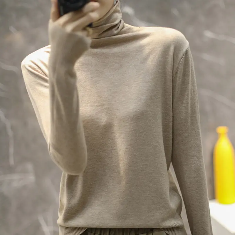 Women's Teal Turtleneck Knit Pullover 2025 Winter - Image 8