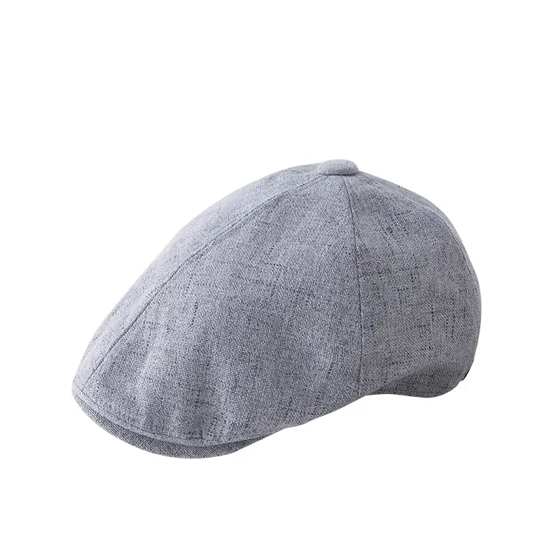 Women Linen Forward Cap Summer Vintage Beret Men Autumn Winter - Image 3