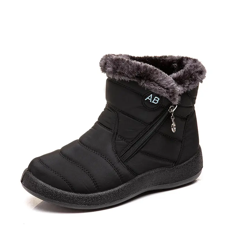 Women's Maroon Warm Waterproof Snow Boots Middle Size - Image 36