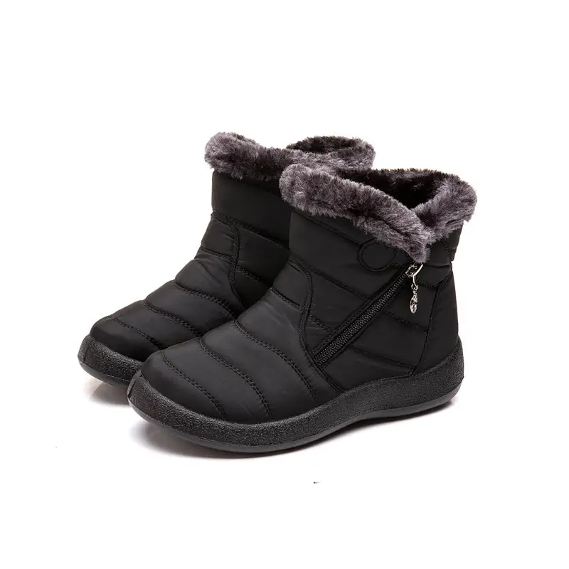 Women's Maroon Warm Waterproof Snow Boots Middle Size - Image 10