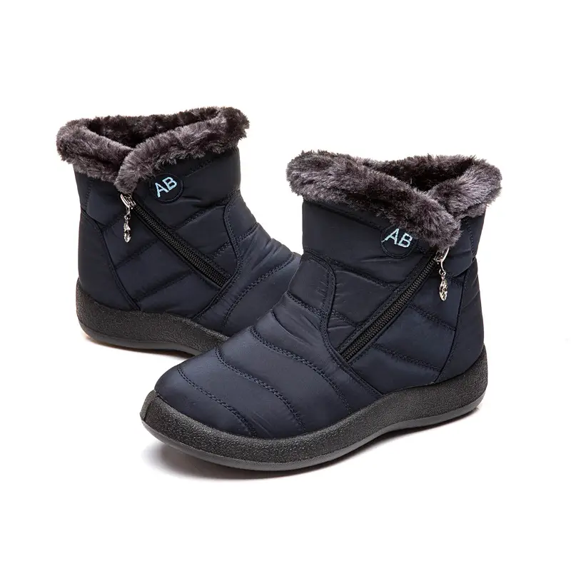 Women's Maroon Warm Waterproof Snow Boots Middle Size - Image 19