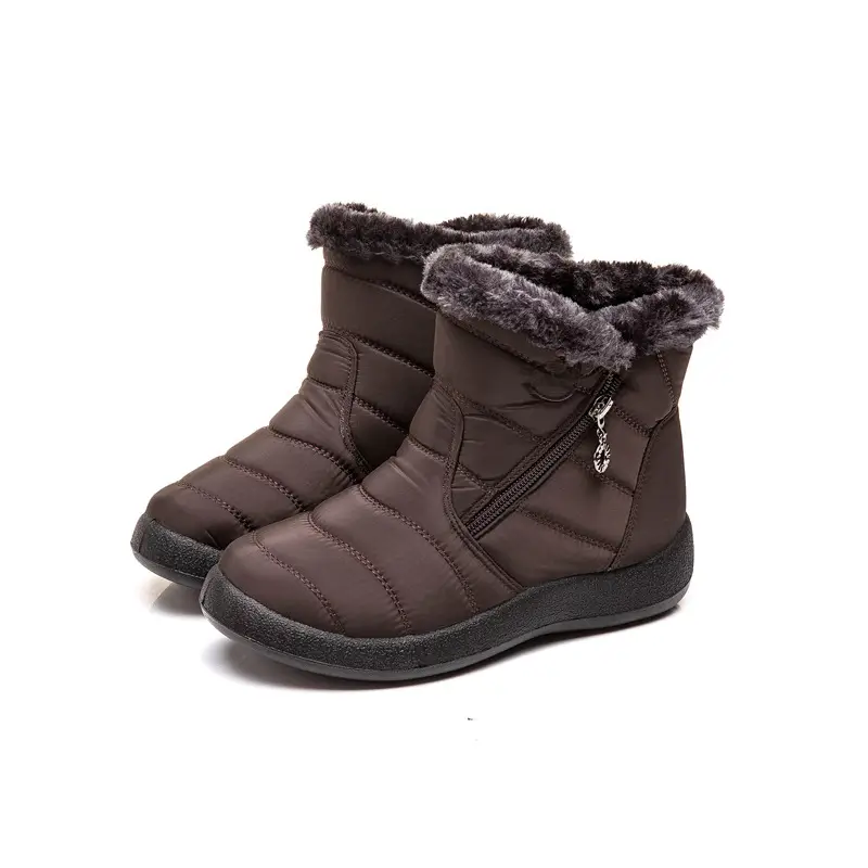 Women's Maroon Warm Waterproof Snow Boots Middle Size - Image 31