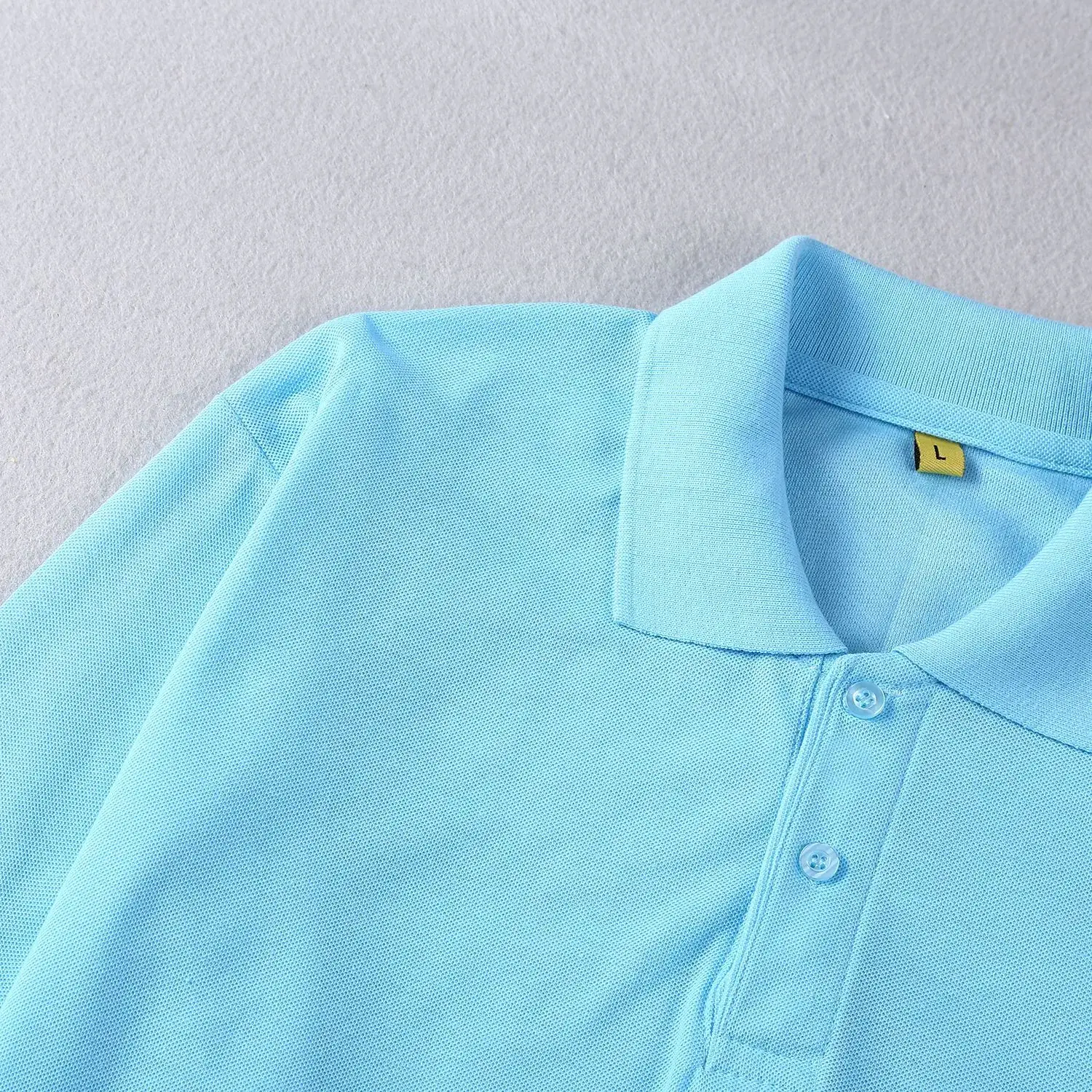 Blue Long Sleeve Polo Shirt with Logo Embroidery - Image 12