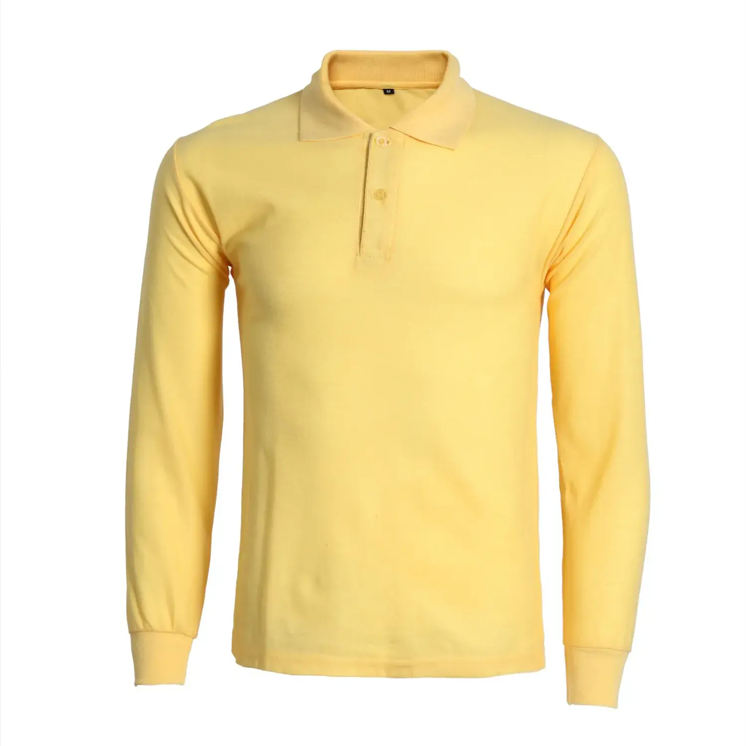 Blue Long Sleeve Polo Shirt with Logo Embroidery - Image 3