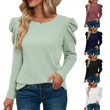 Black V-Neck Button Pleated Vest T-Shirt for Women — feature 21