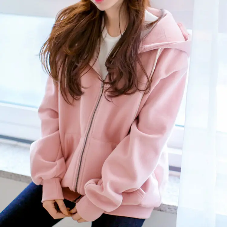 Women Grey Hooded Fleece Jacket 2024 - Image 8