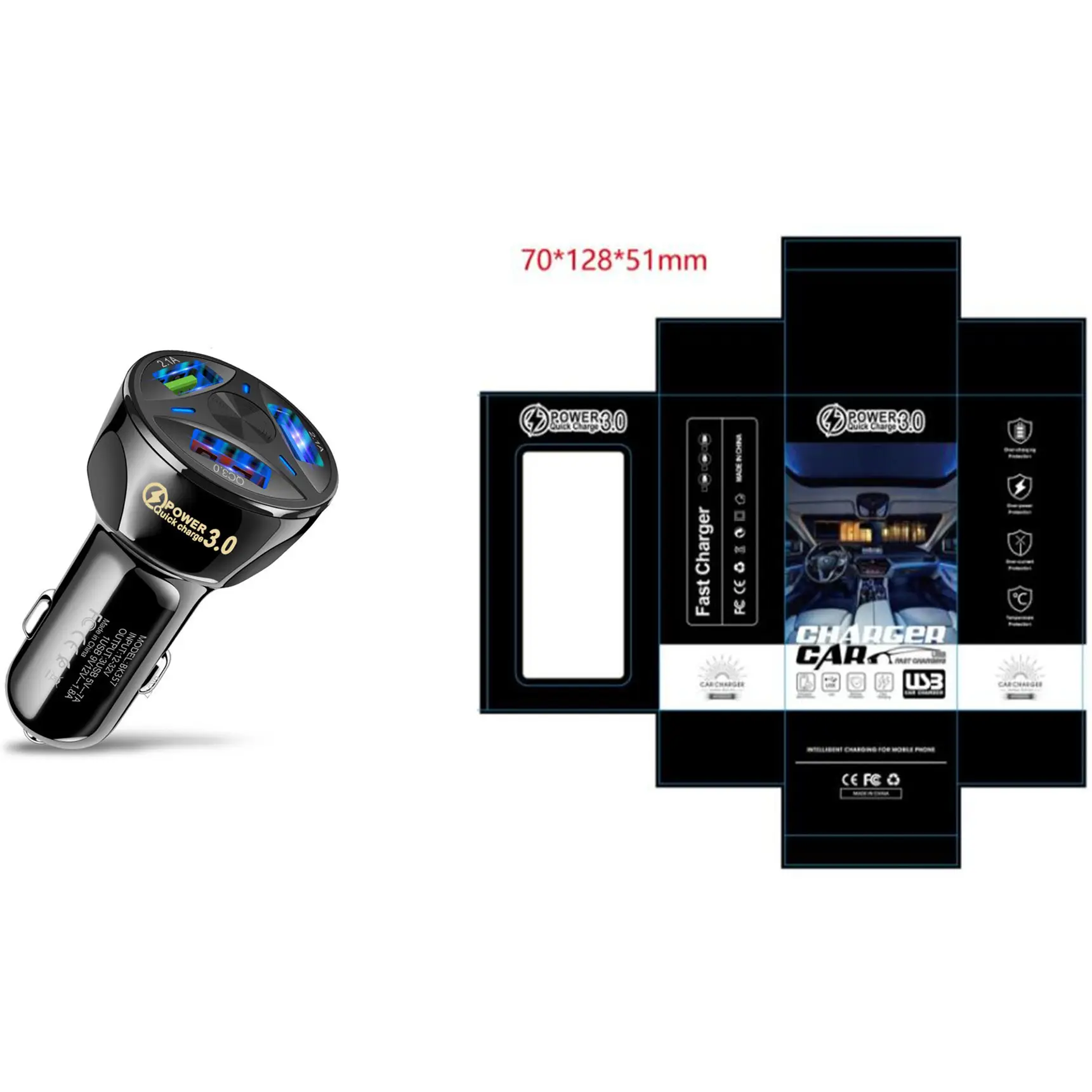 7A QC3.0 USB Car Charger Fast Charging - Image 5