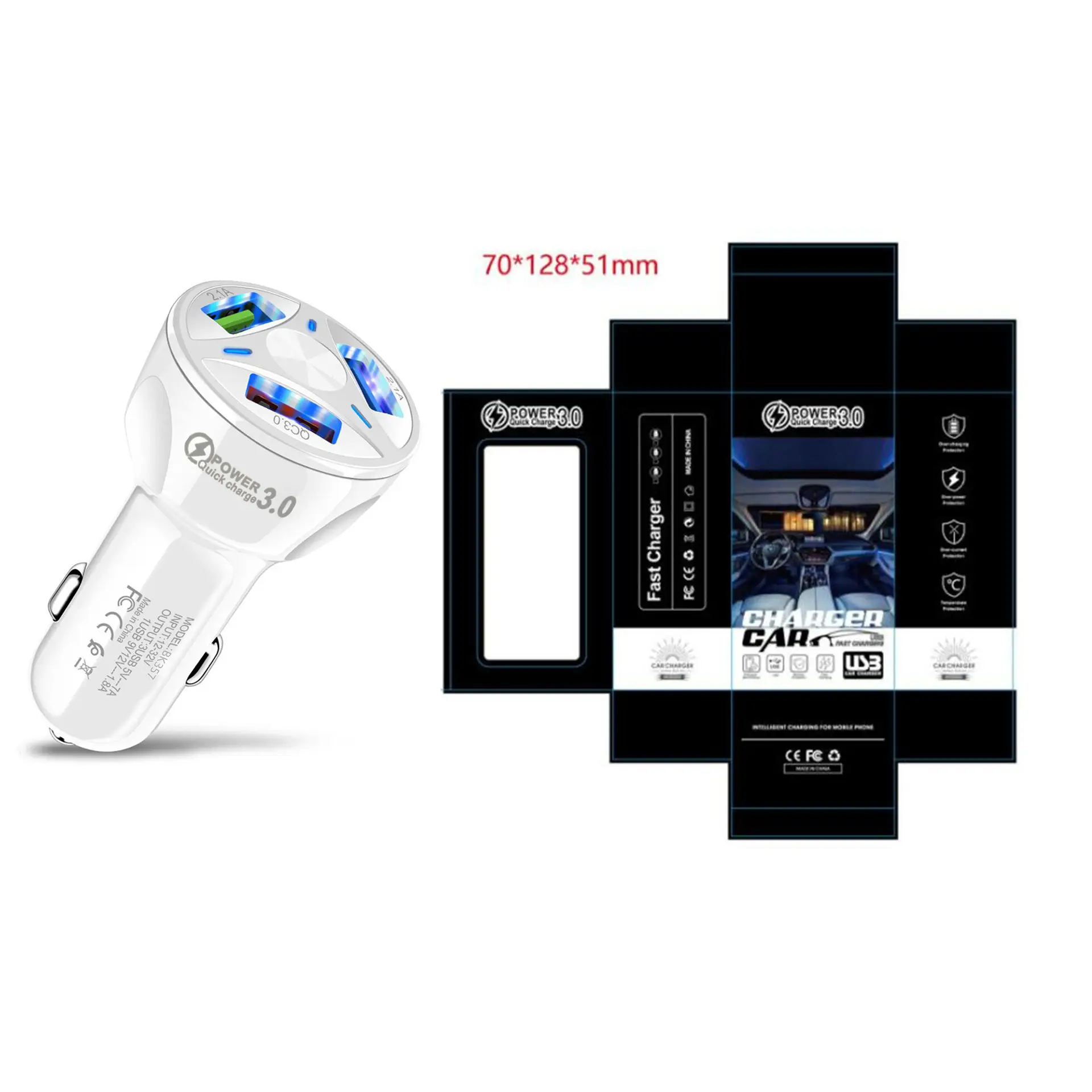 7A QC3.0 USB Car Charger Fast Charging - Image 6