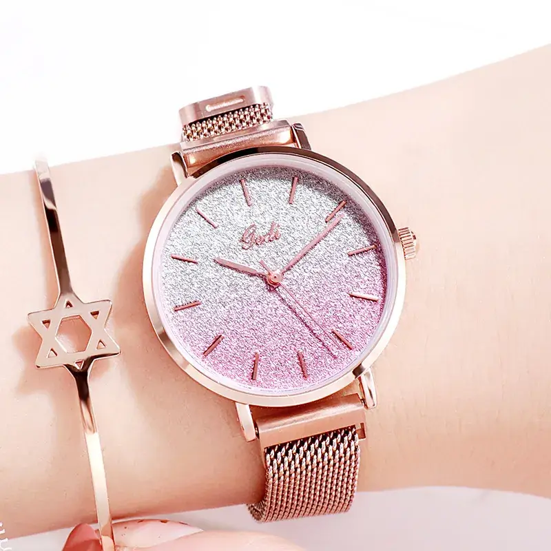 Women's Rose Gold Glitter Watch with Magnetic Band - Image 13