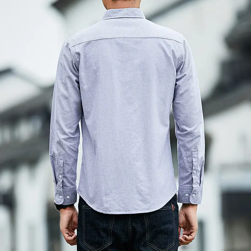 Men's White Cotton Slim Fit Shirt with Embroidered Logo