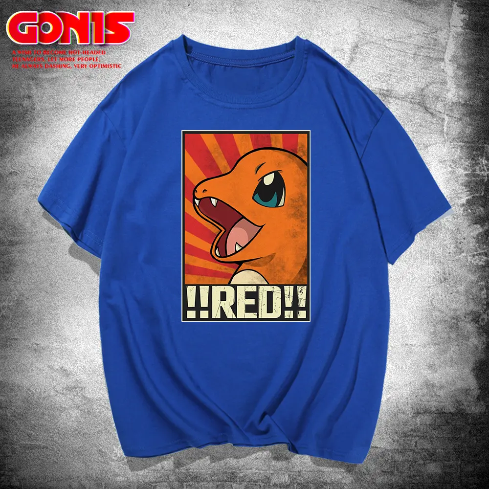 Pikachu T-Shirt Red Anime Brand Pure Cotton Loose Fit - Image 5