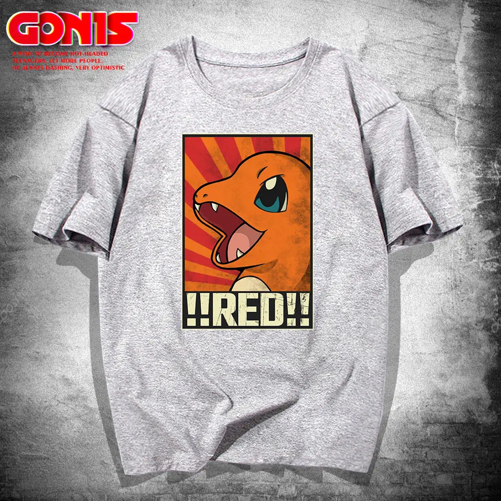 Pikachu T-Shirt Red Anime Brand Pure Cotton Loose Fit - Image 7