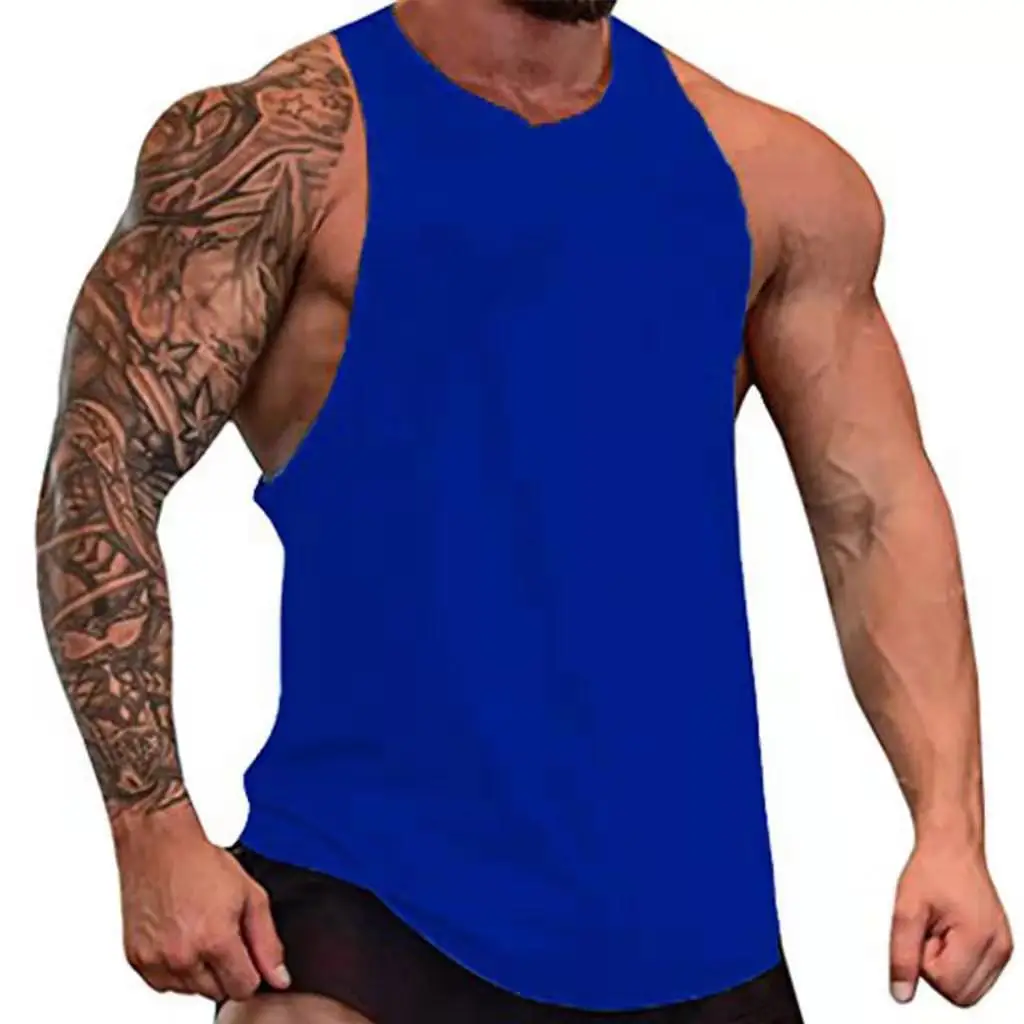 Men Black Waistcoat Vest Round Neck Fitness Vest - Image 9