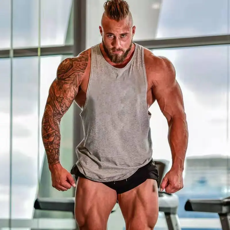 Men Black Waistcoat Vest Round Neck Fitness Vest - Image 4