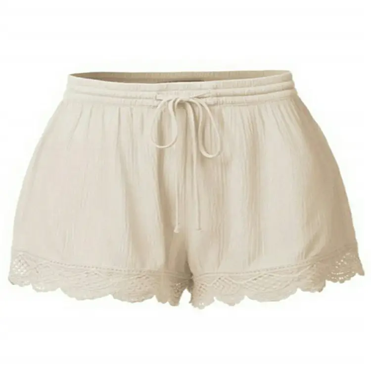 Blue Lace-Up Women's Shorts Casual Summer - Image 3