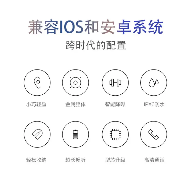 Bluetooth Headset I9S White Magnetic Charging 5.0 — feature 4
