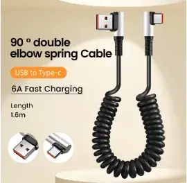 Car Spring Retractable Cable 20cm Type-C to USB - Image 7
