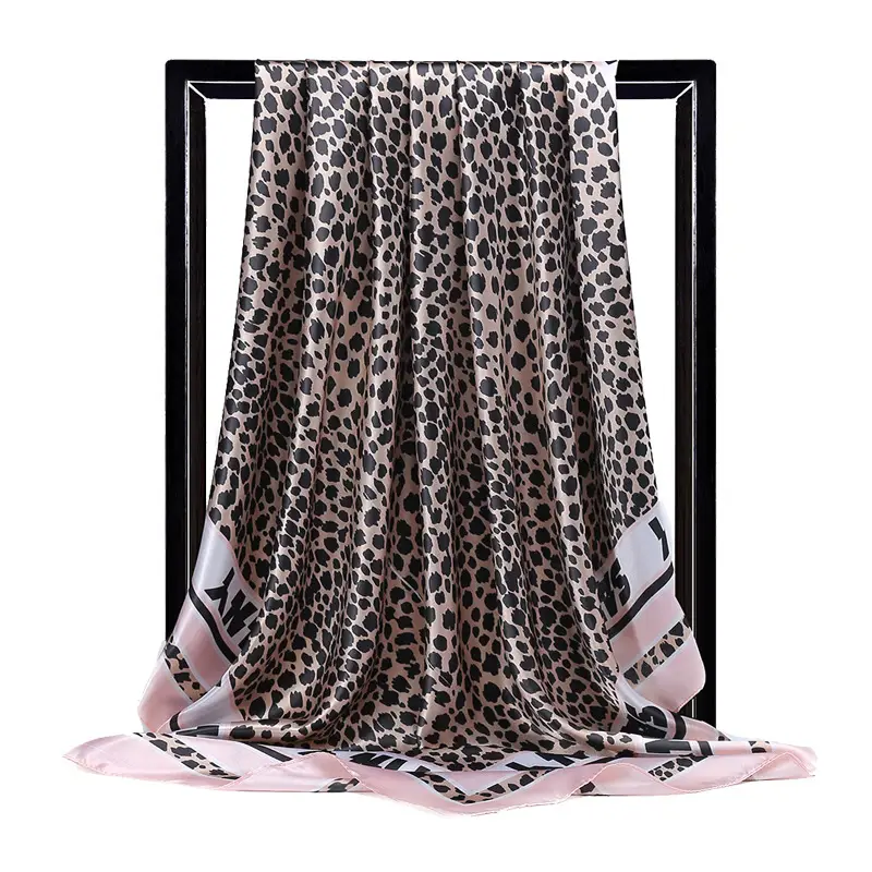 Leopard Print Satin Scarf 90cm Muslim Women - Image 4