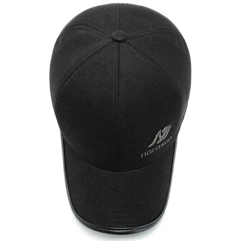 Men Winter Wool Cap Black Warm Ear Protection - Image 5