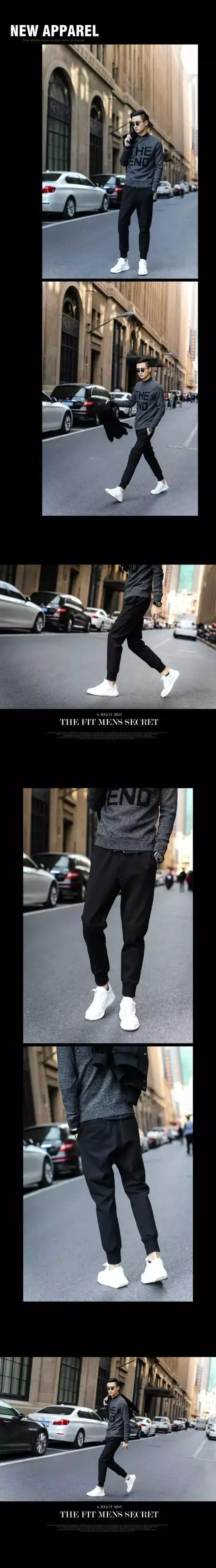 19 Spring Youth Korean Thin Casual Pants Men Loose Ankle-Tied — feature 1