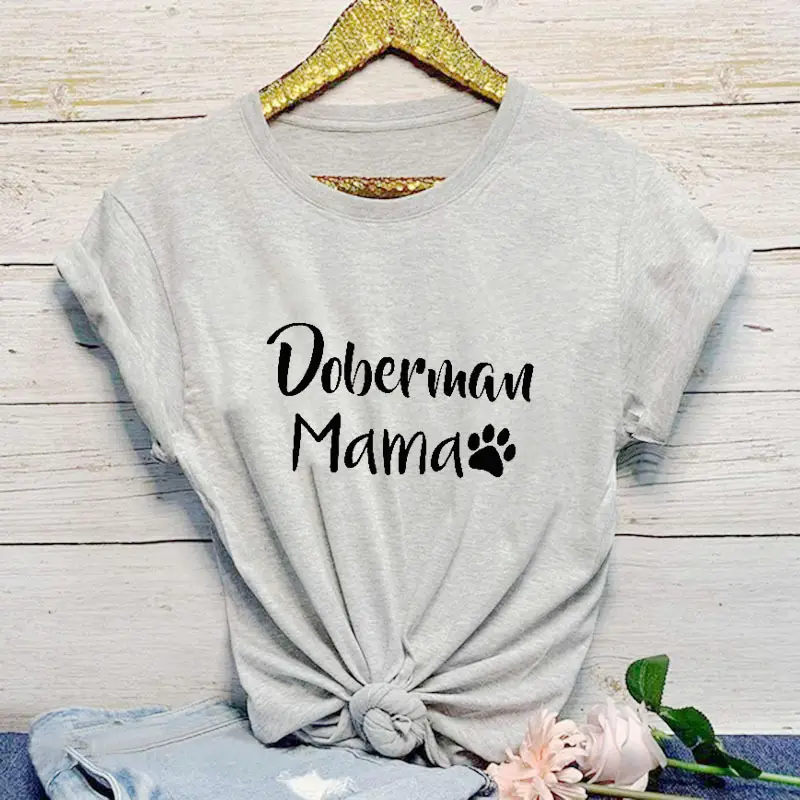 Doberman Mama T-Shirt Black Casual Wear - Image 3