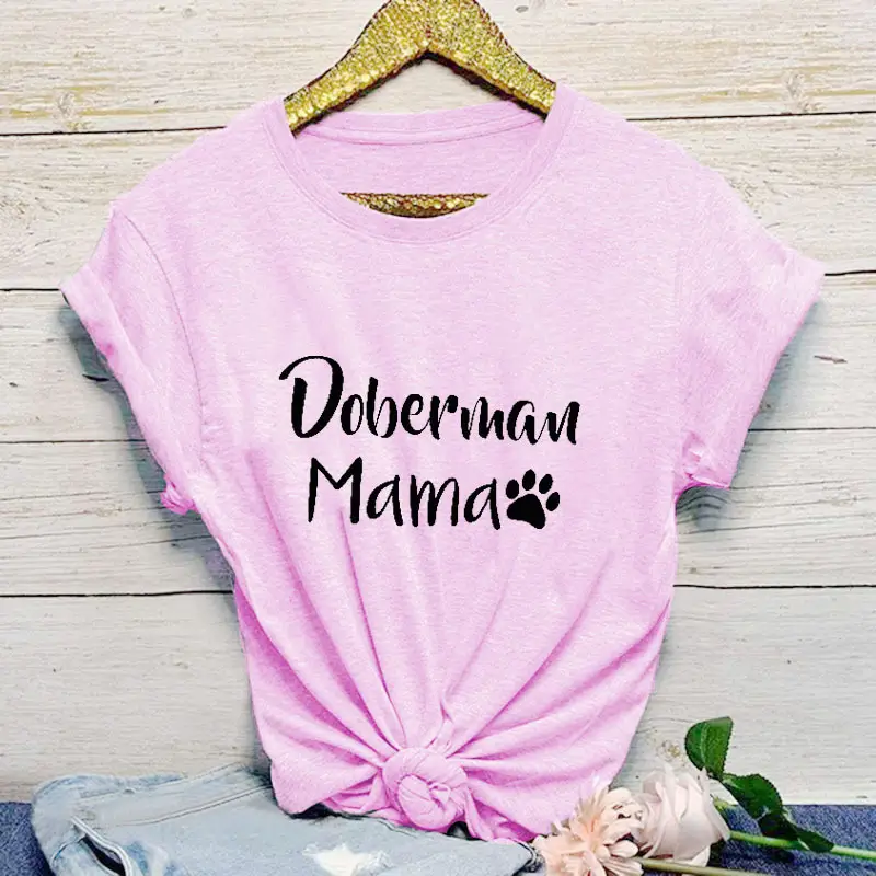 Doberman Mama T-Shirt Black Casual Wear - Image 4