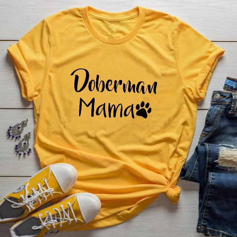 Doberman Mama T-Shirt Black Casual Wear - Image 5