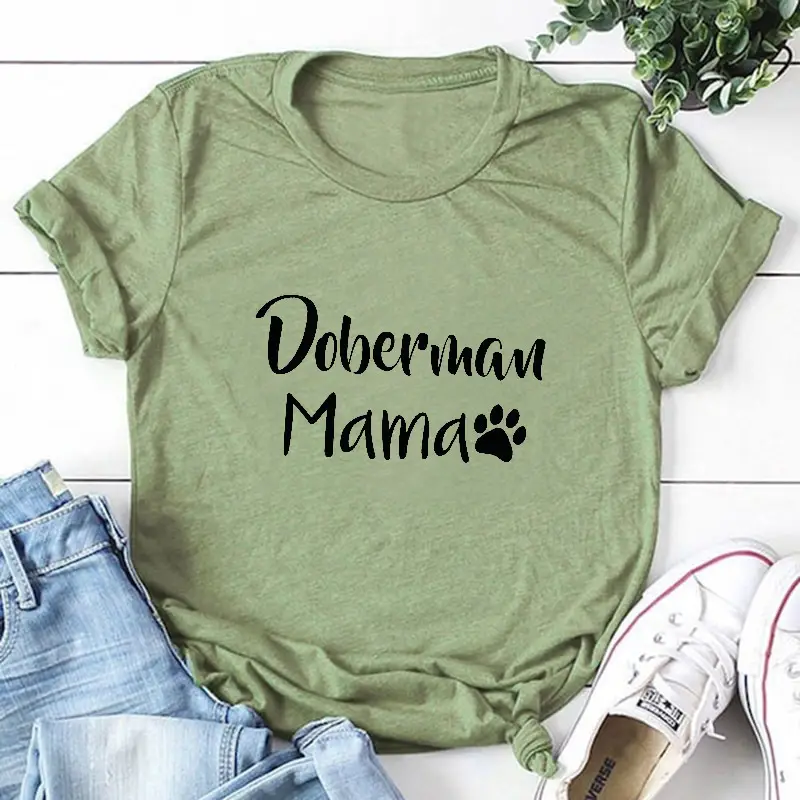 Doberman Mama T-Shirt Black Casual Wear - Image 7