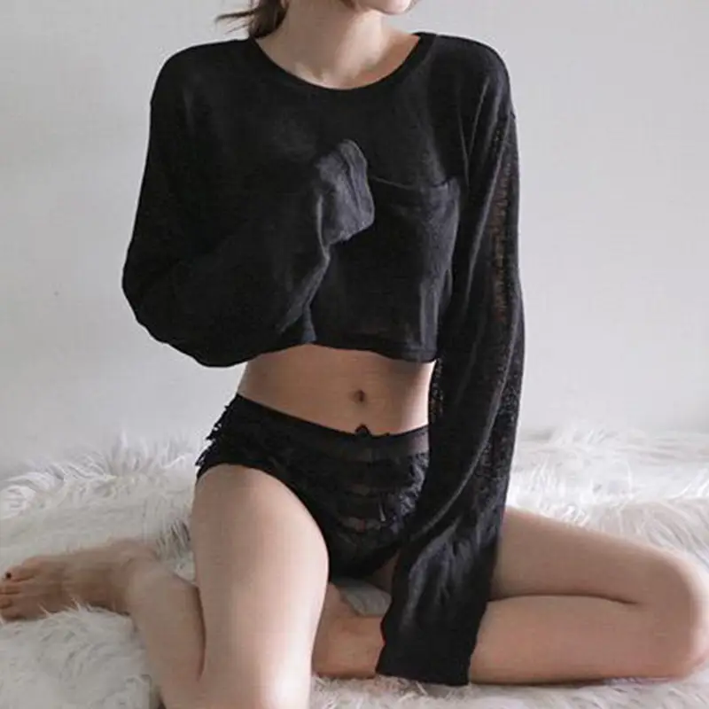 White Long Sleeve T-Shirt for Women - Image 5