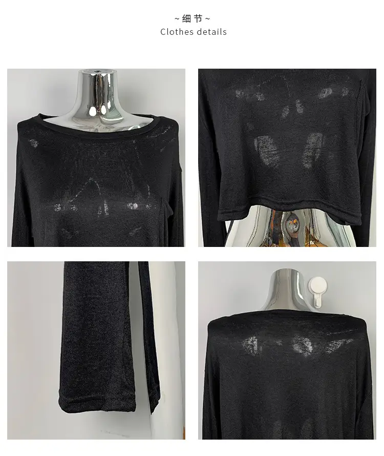 White Long Sleeve T-Shirt for Women — feature 4