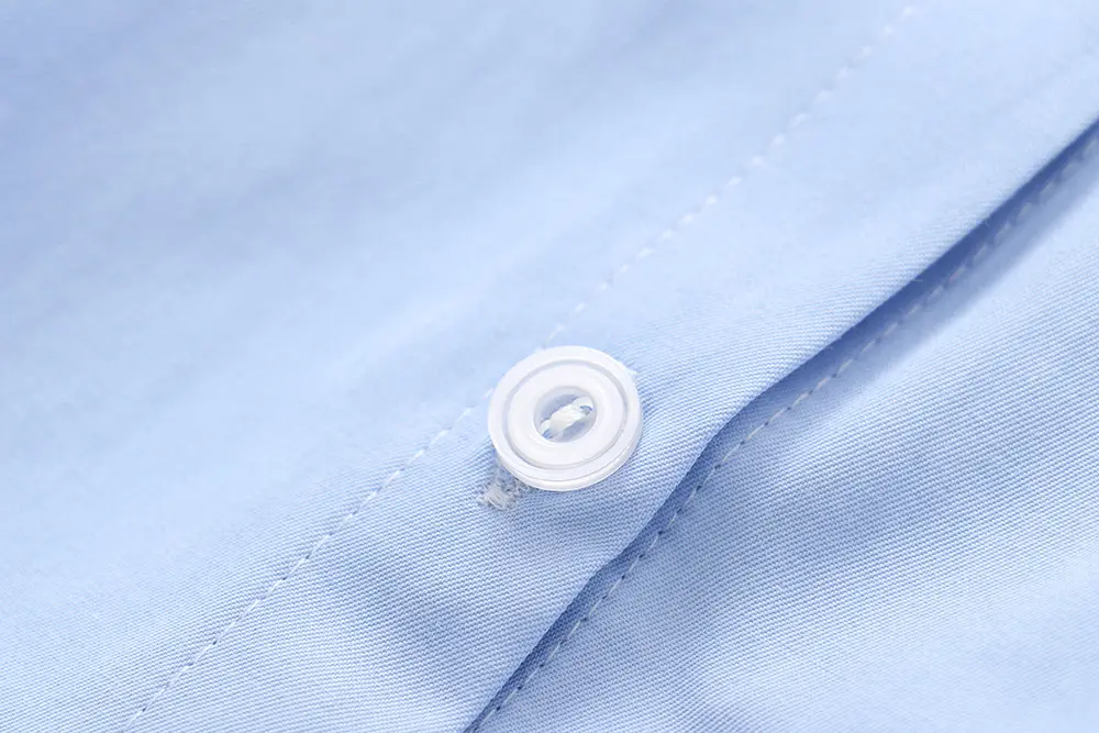 Light Blue Japanese Orthodox Short Sleeve Shirt with Pointed Collar - Image 6
