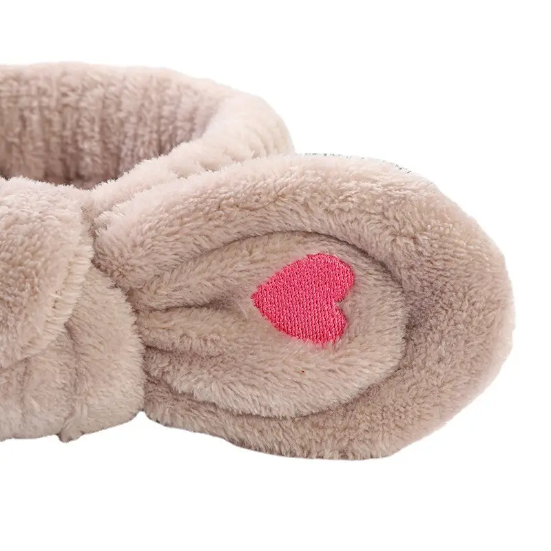 Love Bow Plush Hair Band with Heart Design - Image 11