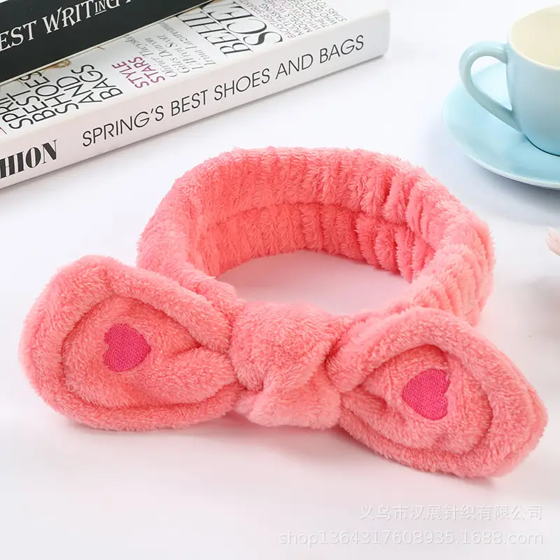 Love Bow Plush Hair Band with Heart Design — feature 6