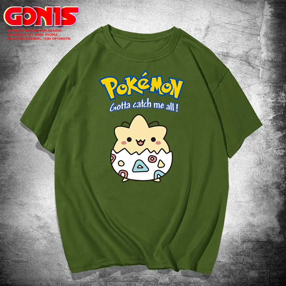 Women Men Pikachu Anime Green T-Shirt - Image 6