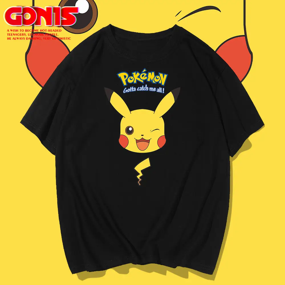 Pikachu T-Shirt Red Anime Men Women Summer - Image 9