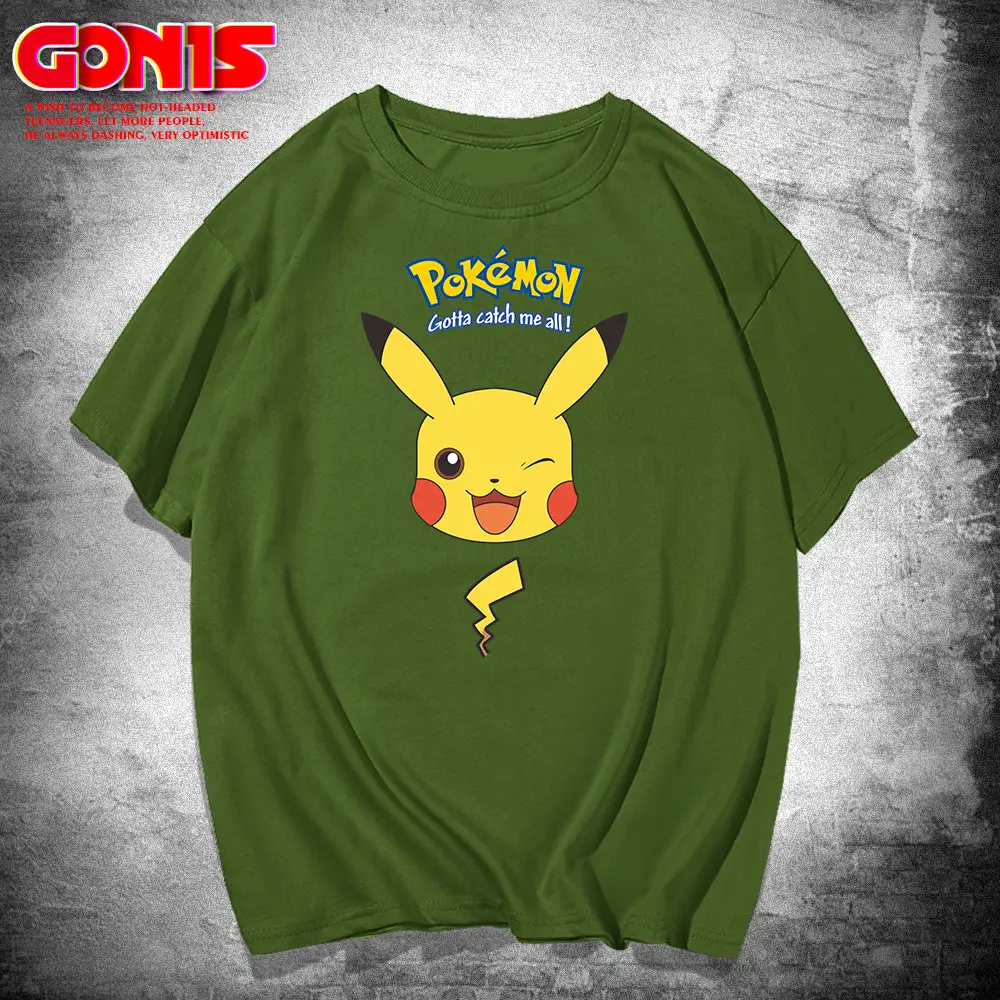 Pikachu T-Shirt Red Anime Men Women Summer - Image 6