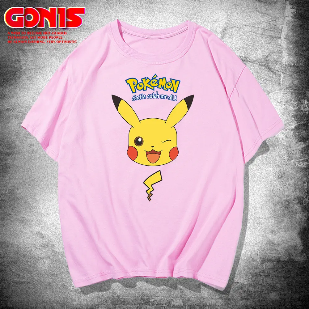 Pikachu T-Shirt Red Anime Men Women Summer - Image 8