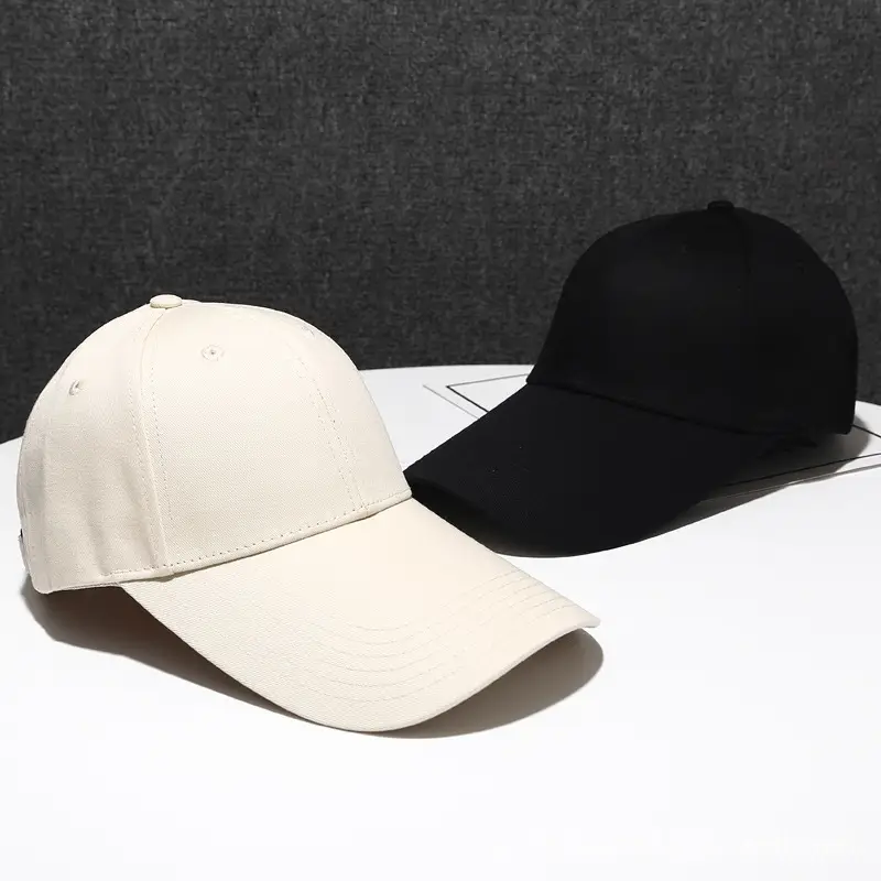 Men's Beige Mesh Back Baseball Cap with Long Brim - Image 15